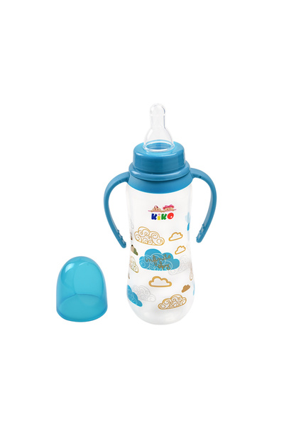 Kiko FEEDING BOTTLE WITH HANDLE 250ML WITH SILICON NIPPLE-BLUE
