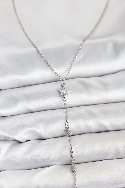 shopwave 316L Steel Chain Silver Color Star Model Women's Y Necklace - Tj-Bko...