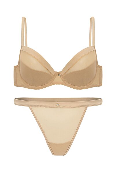 Wonna طقم حمالة صدر وسروال داخلي بدون دعامات من أريا تشي - 2734 تين