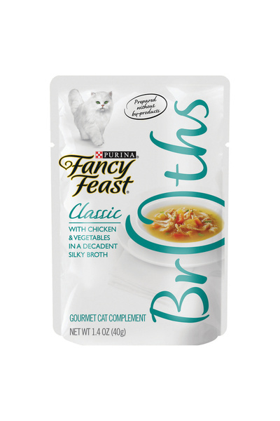Purina Fancy Feast مرق طعام القطط الكلاسيكي بالدجاج والخضراوات - مرق غني بالد...