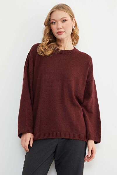 Fulla Moda Basic Crew Neck Casual Knit Sweater