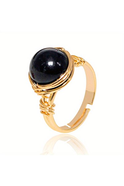 Choice خواتم من العقيق الأسود ملفوفة بسلك، حجر طبيعي، كوارتز، خاتم قابل للتعديل، فلوريت، جمشت، عقيق، خاتم للحفلات