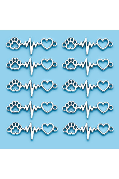 Choice 15858-10pcs 10/20/30pcs Antique Silvery Color Charms Dog Claw Love Hea...