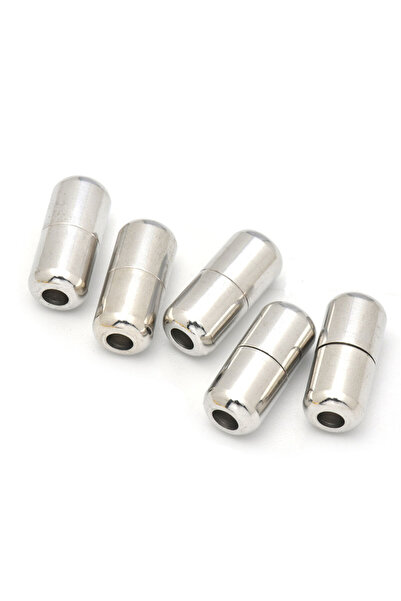 Choice 6 قطع من مشابك نحاسية أسطوانية الشكل مطلية بالروديوم، بفتحة قطرها 3.6 ...