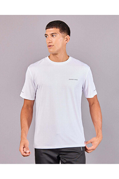 REDTAG Men White Printed Sports Active T-Shirt
