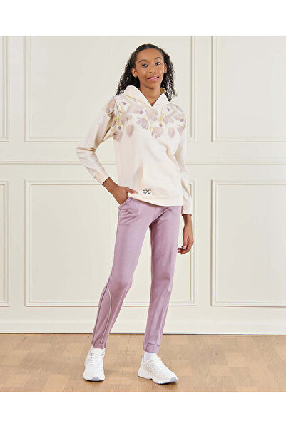 REDTAG طقم رياضي للبنات الكبيرات باللون الأرجواني مع بغطاء رأس (قطعتان)