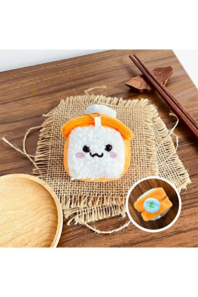 Choice orange Cute salmon sushi plush keychain kawaii Japan colorful rice bal...