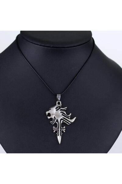 Miniso N107-Leather Final Fantasy VIII Necklaces Sleeping Lion Heart Griever Squall Leonhart Lion Head Keyc