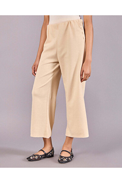 REDTAG Senior Girls Beige Jacquard Culottes