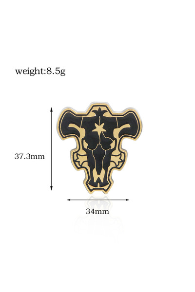 Choice X00316 أنمي بلاك كلوفر، شارة الثور الأسود، قلادة على شكل نفل خماسي الأ...