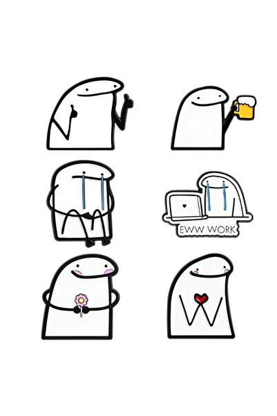 Choice دبابيس مينا TZ2326 Flork Memes Ewwww Work Crying Broochs Ciped Liped C...