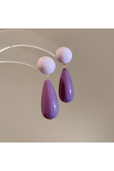 Choice A Water drops Acrylic Purple Water Droplet Pendant Earrings for Women ...
