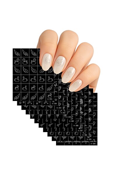 Choice ستايل 7 (11 ورقة) 3/5/6/11/22/33/44 ورقة، استنسل، ملصقات فن الأظافر ال...