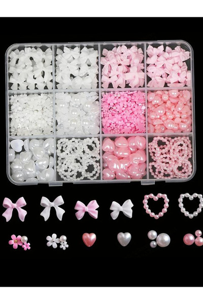 Choice ZB130-2 12 قطعة زينة أظافر ثلاثية الأبعاد من الراتنج المختلط على شكل ف...