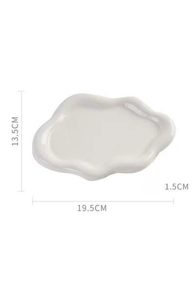 Choice 1PC-WHITE 1pc Irregular Ceramic Jewelry Tray For Jewelry Display And K...