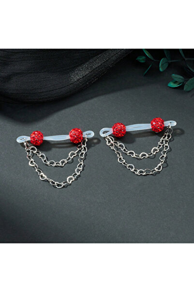 Choice 1 Skeleton Surface and Dermal Nipple Rings 1pair Cute Rhinestone Fake Nipple Rings,Nipple Cuff Non P