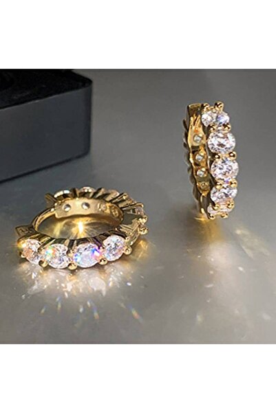 Choice E4354 Huitan 13mm/15mm Women Circle Hoop Earrings Inlaid Sparkling CZ ...