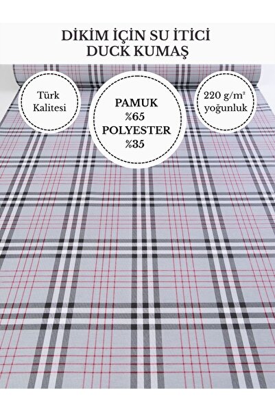FabricMarket Desenli Su İtici Duck Kumaş | %65 Pamuk %35 Polyester | Masa Ört...