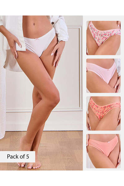 REDTAG Women Assorted Bikini Brief Set (Pack of 5)