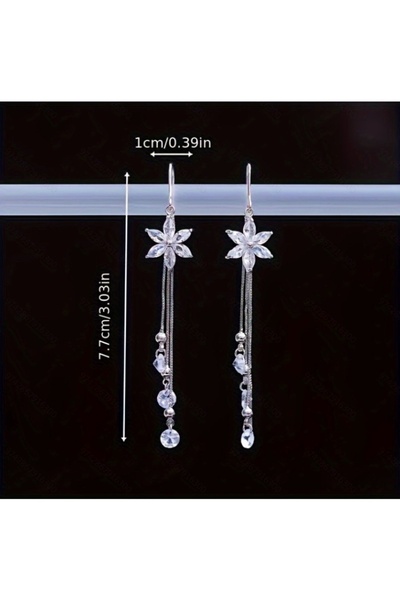 Choice WB4230-1 1pair Fashion Long Tassel Flower Earrings Jewelry Accessories