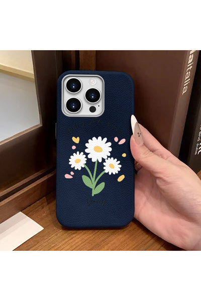 ucuc جراب سيليكون متوافق مع آيفون 14 برو ماكس، بملمس جلدي أزرق، يحمي الكاميرا...