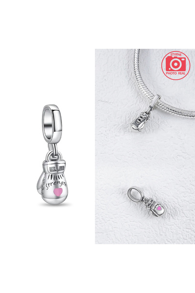 Choice قلادة على شكل قفاز ملاكمة وكيس رمل، لون فضي، مناسبة للتعليقات، سوار أص...