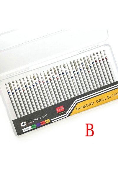 Choice1 مجموعة SET-B، 30 قطعة/علبة، رؤوس حفر أظافر ماسية، تصميم روسي، أداة دف...