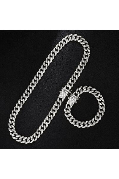 Choice قلادة بطول 50 سم (20 بوصة) بدون ساعة، وقطر 13 مم، مع ساعة وسوار، بتصمي...