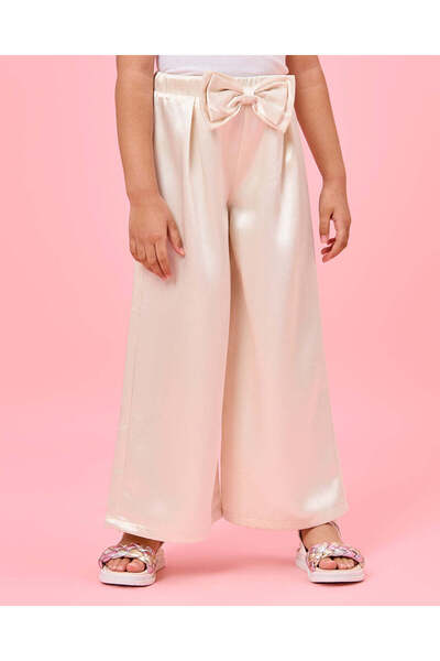 REDTAG Girls Gold Satin Wide Leg Pants