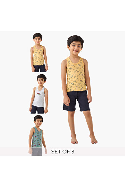 Juniors Space Print Vest - Set of 3