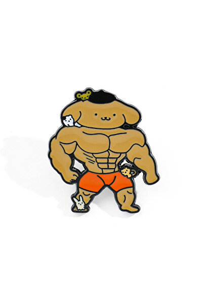 Miniso Pom Pom Purin Funny Muscle Serie Enamel Pins Kawaii Anime Hello Kitty Brooch Fitness Hunk Couple Mel