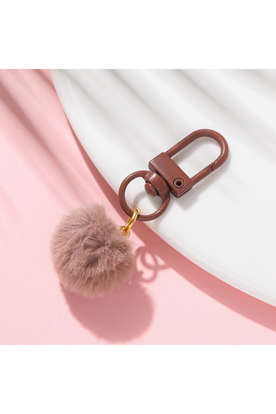 Choice Coffee 1pcs/Lot Plush Ball Keychain Pendant Candy Color Alloy Key Chai...