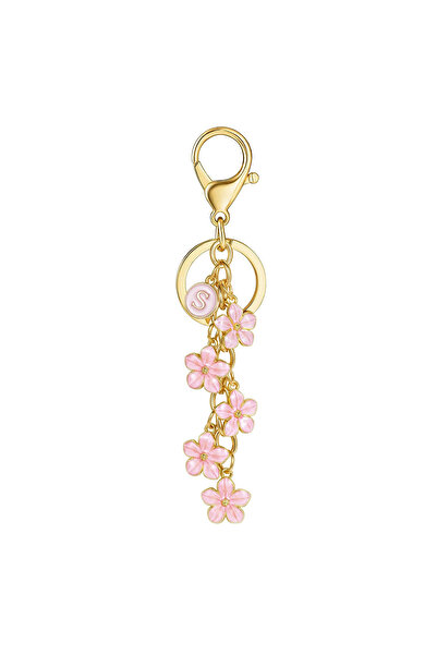 Choice S Cute initial letter ladies' keychains, flower bags, charming enamel ...