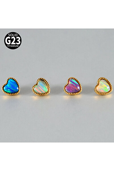 Choice Heart Surface and Dermal Retainers & Hide-it Jewelry 4PCS Mix Gold 1-4...