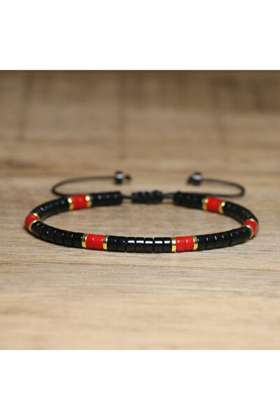 Choice black black agate Black Agate Woven Bracelet, a Universal Adjustable N...