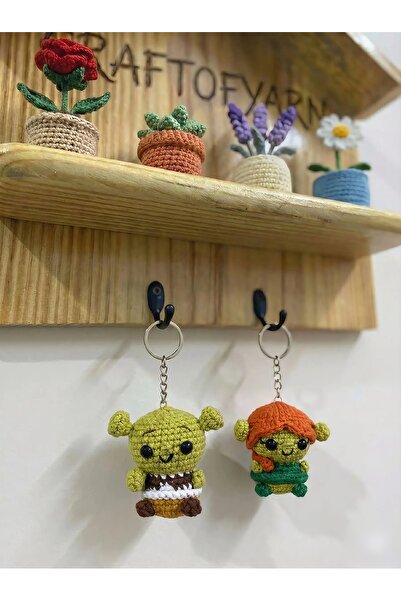 yarem aksesuar Shrek Fiona Amigurumi Anahtarlık