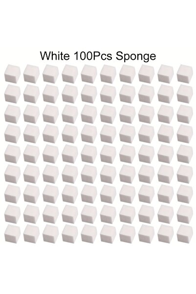 Choice مجموعة إسفنجات تزيين الأظافر مربعة الشكل، بيضاء، 100 قطعة (1/50/100 قط...