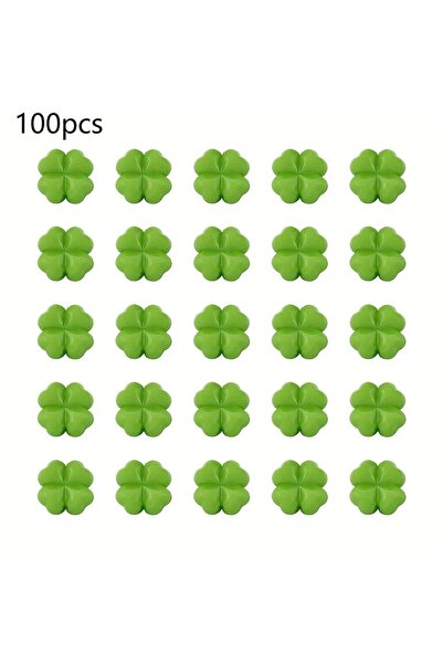Choice ١٠٠ قطعة من خرز الأكريليك الأخضر الشفاف على شكل نفل محظوظ، مناسب لعيد ...