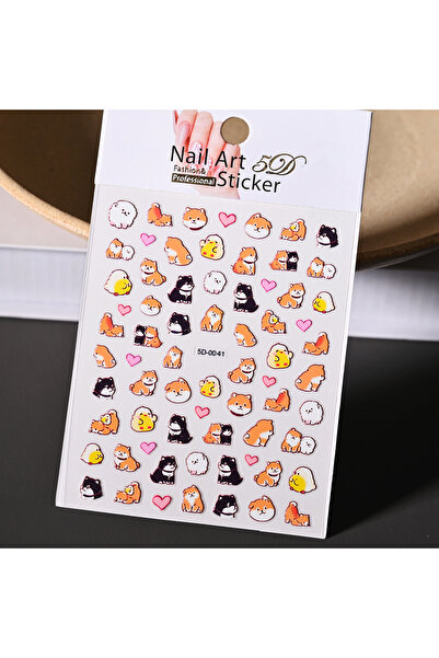 Choice NK5D-0041 قطعة واحدة ملصق تزيين أظافر بتصميم كرتوني خماسي الأبعاد لكلا...