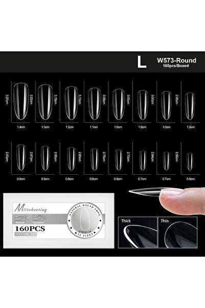 Choice أظافر صناعية من الجل الناعم الطبيعي، مقاس 16-L، دائرية، مقاس XS-L، تغط...