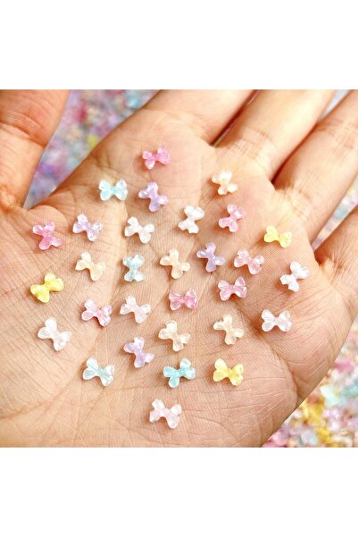 Choice Mixed 50PCS 50PCS Transparent Cute Bow Nail Charms Resin Sweet Jelly C...