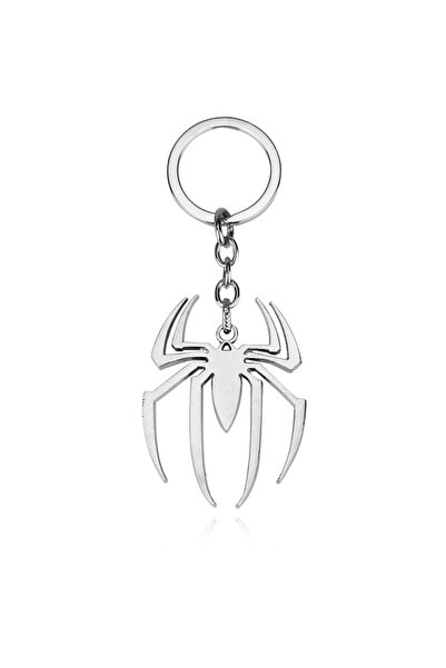 Miniso silver Spiderman Alloy Keychain Anime Trinkets Keychain Bag Backpack Accessories Key Pendant Y2k Cha