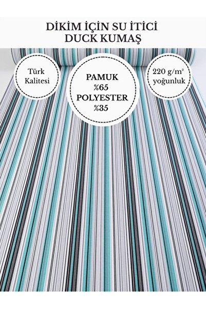 FabricMarket Desenli Su İtici Duck Kumaş | %65 Pamuk %35 Polyester | Masa Ört...