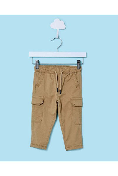 REDTAG Infant Boys Beige Pull On Cargo Trousers