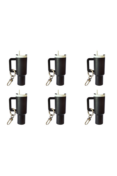 Choice Black 6pcs 6-1pcs Creative Mini Cup Keychain Pendant Chapstick Holder ...