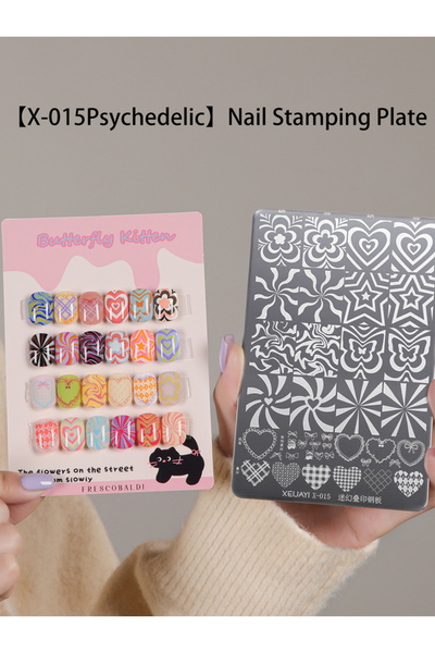 Choice لوحة ختم فن الأظافر gangban X-015 قطعة واحدة - تصميم متعدد الأنماط مع ...