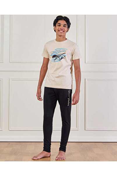 REDTAG طقم بيج وأسود للأولاد الكبار (قطعتان)