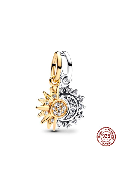 Choice WSD079 Hot Sale Pendant 925 Silver Sun And Moon Series Charms Beads Fits 3mm Original Bracelet Neckl