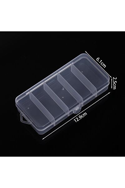 Choice Clear 1pc 5 Grids White Plastic Storage Box Transparent Dustproof Organizer for Earring Jewelry Hair