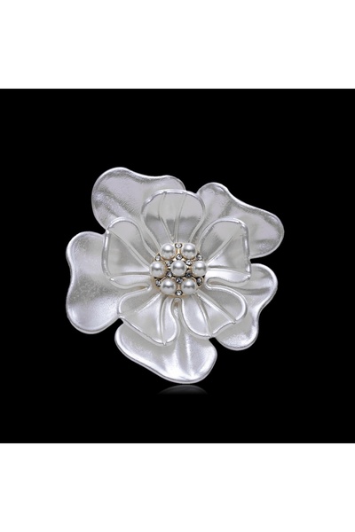 Choice 15XD030 بروش زهرة الكاميليا الأنيق المصنوع من الراتنج الأبيض للنساء وا...